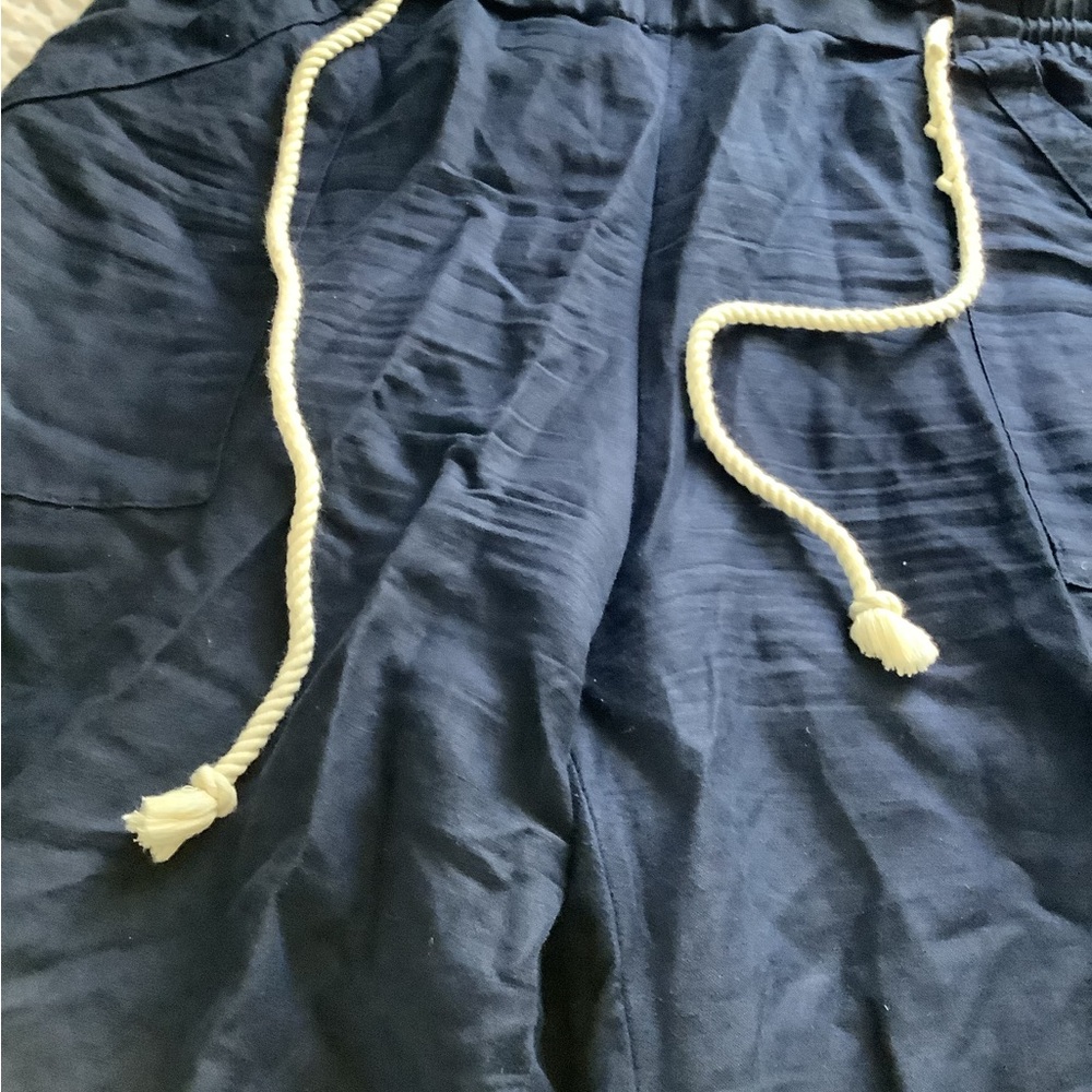 Women’s Navy Drawstring Lounge Pants - Picture 2 of 6